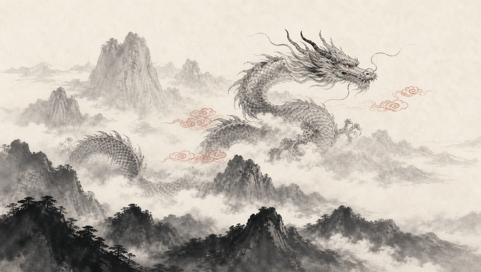 水墨龙